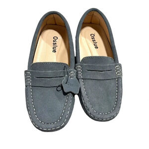 Osslue Women's Suede Leather Penny Loafers Gray Slip On Driving Moccasins size 6